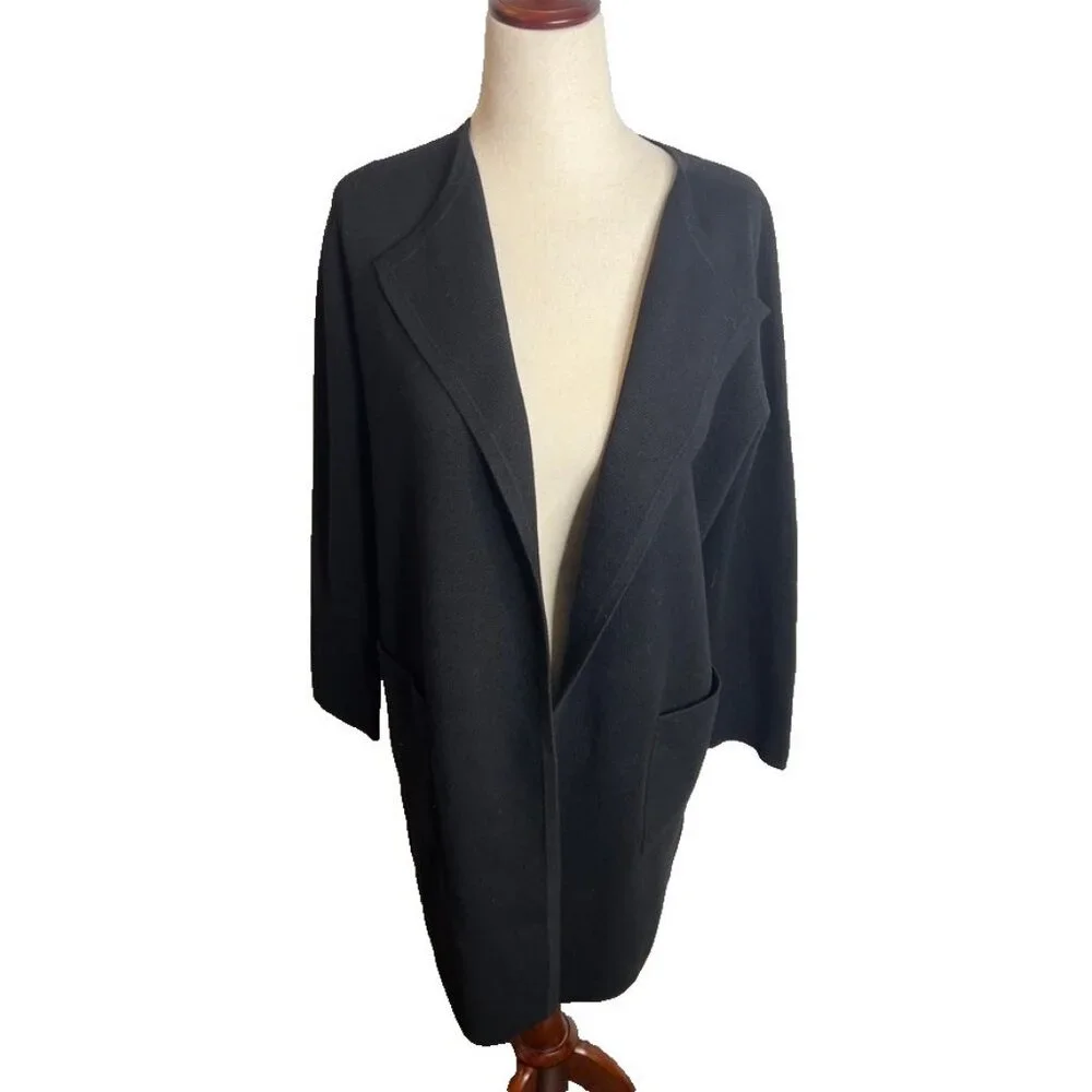 J.Crew $158 Juliette collarless sweater-blazer Black Size XXS J6339 - Picture 6 of 9